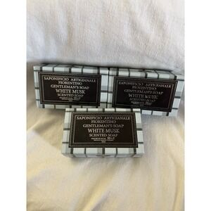 NEW SAPONIFICIO ARGIANALE FIORENTINO MEN BAR Soap 10.5oz Italy WHITE MUSK 3 BOX